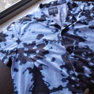 acid wash button up men's shirt